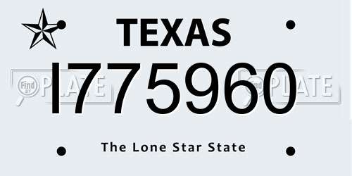 I775960 Texas License Plate