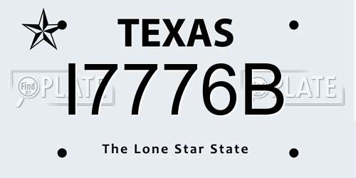 I7776B Texas License Plate