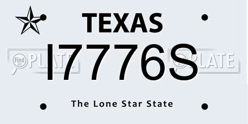 I7776S Texas License Plate