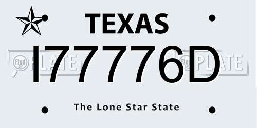 I77776D Texas License Plate