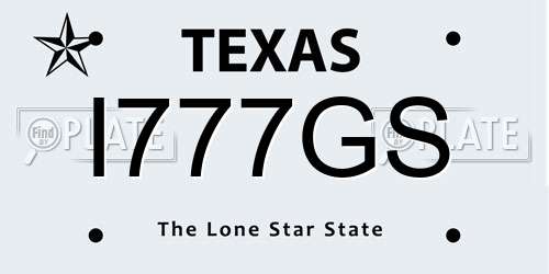 I777GS Texas License Plate