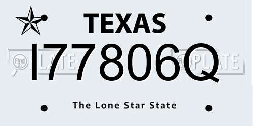 I77806Q Texas License Plate
