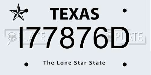 I77876D Texas License Plate