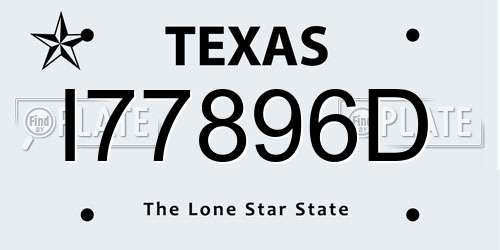 I77896D Texas License Plate