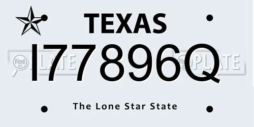 I77896Q Texas License Plate