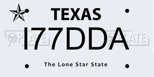 I77DDA Texas License Plate