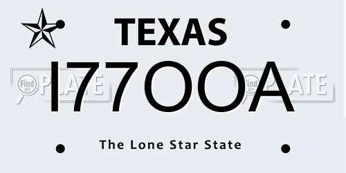 I77OOA Texas License Plate