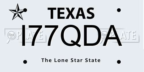 I77QDA Texas License Plate