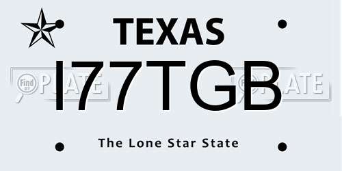 I77TGB Texas License Plate