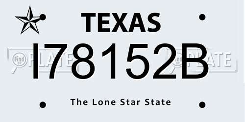 I78152B Texas License Plate