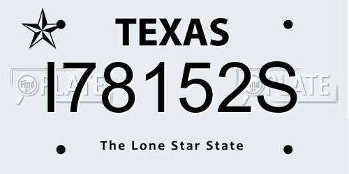 I78152S Texas License Plate
