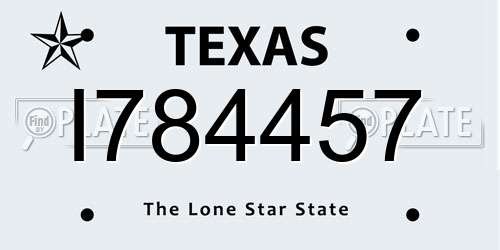 I784457 Texas License Plate
