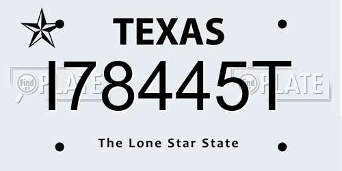I78445T Texas License Plate