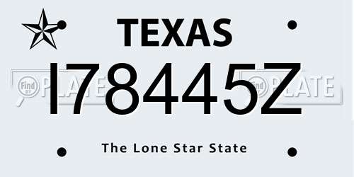 I78445Z Texas License Plate