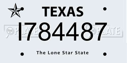 I784487 Texas License Plate