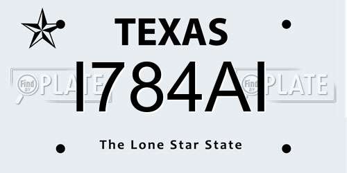 I784AI Texas License Plate