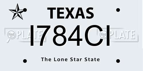I784CI Texas License Plate