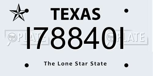 I78840I Texas License Plate