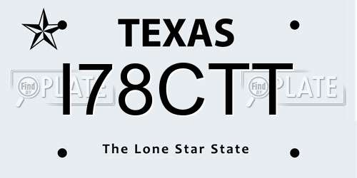 I78CTT Texas License Plate