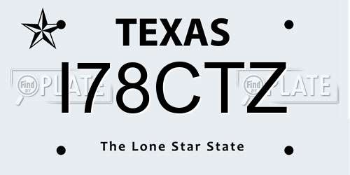 I78CTZ Texas License Plate