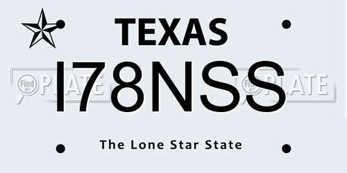 I78NSS Texas License Plate