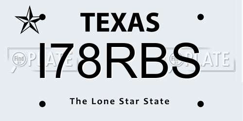 I78RBS Texas License Plate