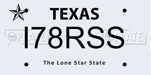 I78RSS Texas License Plate