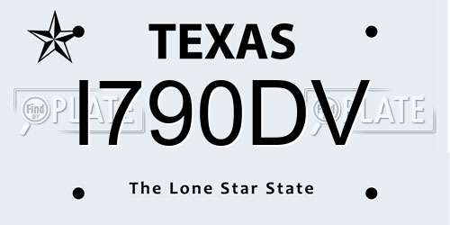 I790DV Texas License Plate