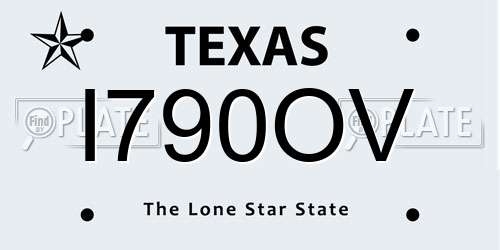 I790OV Texas License Plate