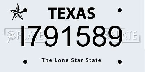 I791589 Texas License Plate