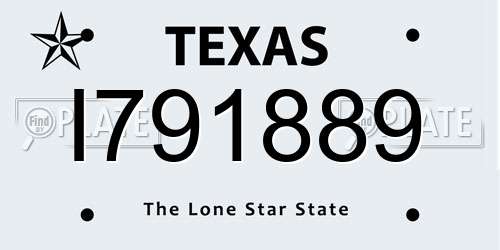 I791889 Texas License Plate
