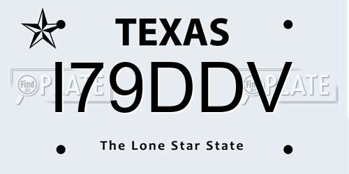 I79DDV Texas License Plate