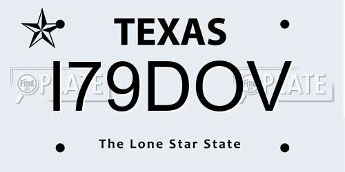 I79DOV Texas License Plate