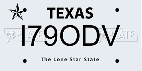 I79ODV Texas License Plate