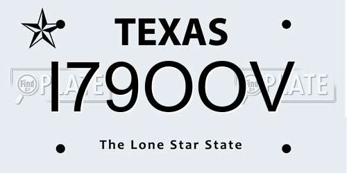 I79OOV Texas License Plate