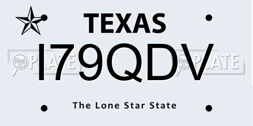 I79QDV Texas License Plate
