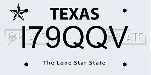 I79QQV Texas License Plate