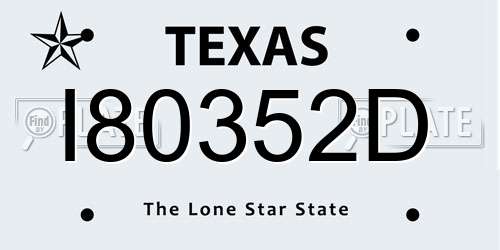 I80352D Texas License Plate