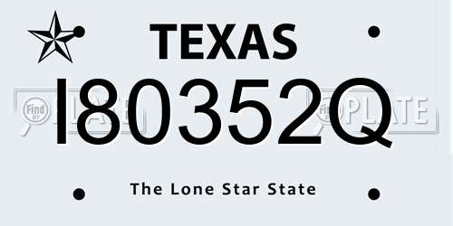 I80352Q Texas License Plate