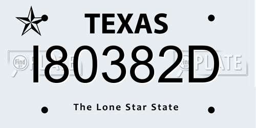I80382D Texas License Plate