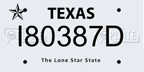 I80387D Texas License Plate