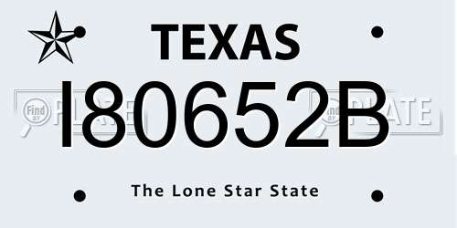 I80652B Texas License Plate