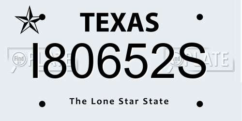 I80652S Texas License Plate
