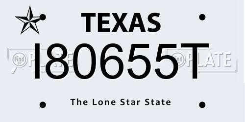 I80655T Texas License Plate