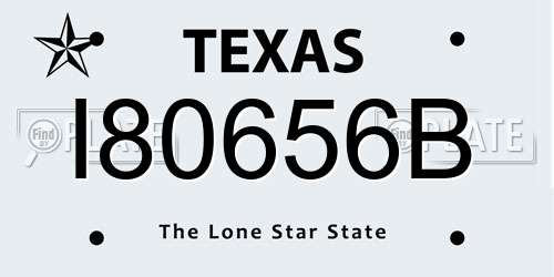 I80656B Texas License Plate