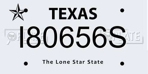 I80656S Texas License Plate