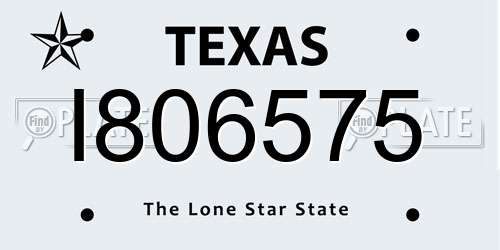 I806575 Texas License Plate