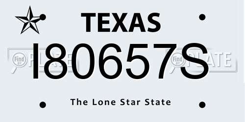 I80657S Texas License Plate