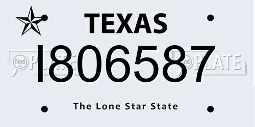 I806587 Texas License Plate