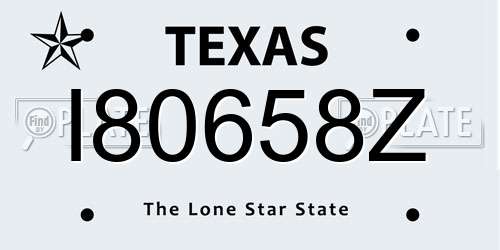 I80658Z Texas License Plate